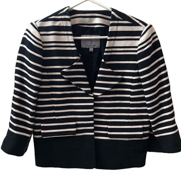 Classiques Entier Navy & White Striped Nautical Blazer Size M - Picture 1 of 7